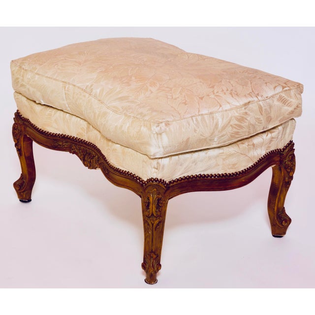 20th Century Louis XV Style Upholstered Ottoman For Sale In Miami - Image 6 of 13