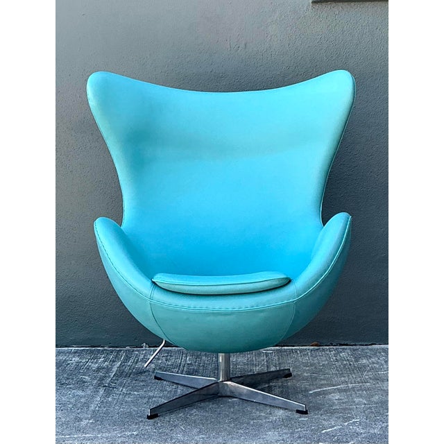 Mid-Century Modern Vintage Egg Chair After Arne Jacobsen For Sale - Image 3 of 12