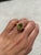 Metal 3.16 Carat Peridot Sapphire Yellow Gold Engagement Ring Size 7 For Sale - Image 7 of 9