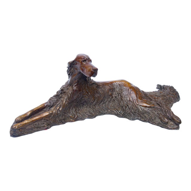 Irish Setter Bronze Dog Sculpture For Sale