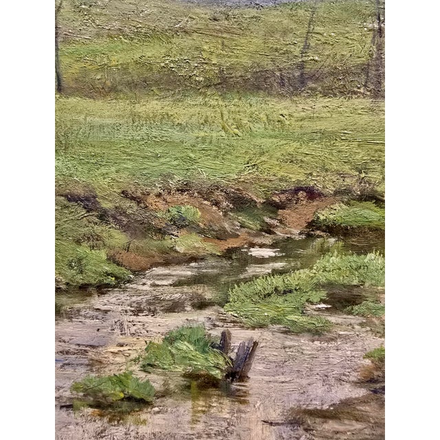 Olive Parker Black "Trout Stream" Original 1910s East Coast Impressionist Oil Painting For Sale - Image 9 of 13