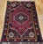 Textile Vintage Persian Qashqai Tribal Area Rug, Hand-Knotted Wool, Vegetable Dye, Geometric Medallions, 6x8, Red & Navy For Sale - Image 7 of 15
