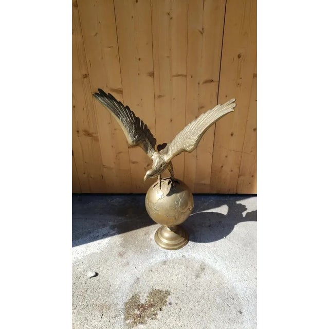 Vintage Eagle on Globe Sculpture For Sale - Image 4 of 5