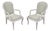 1960s Pair of White Acanthus Upholstered Chairs For Sale