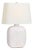 Chapman & Myers by Visual Comfort Signature Pemba Medium Combed Table Lamp in Glossy White Crackle with Linen Shade For Sale
