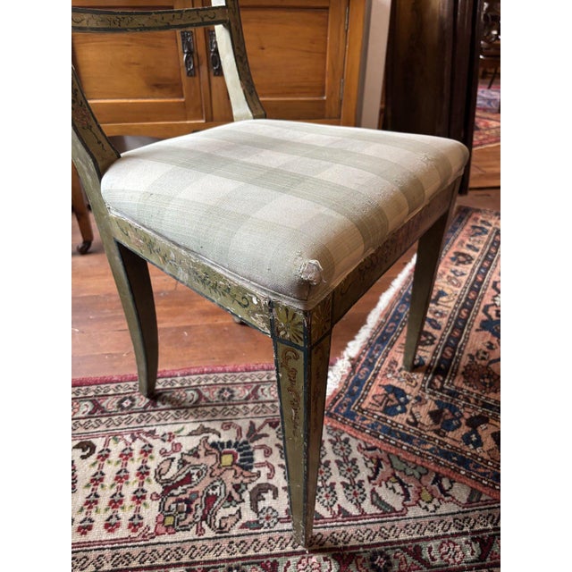 Painted Regency Side Chair With Upholstered Seat For Sale - Image 6 of 6