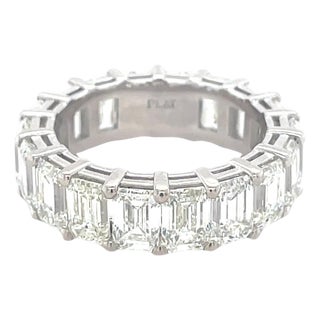 9.33 Carats Diamond Eternity Band, Platinum, Size 6.5 For Sale