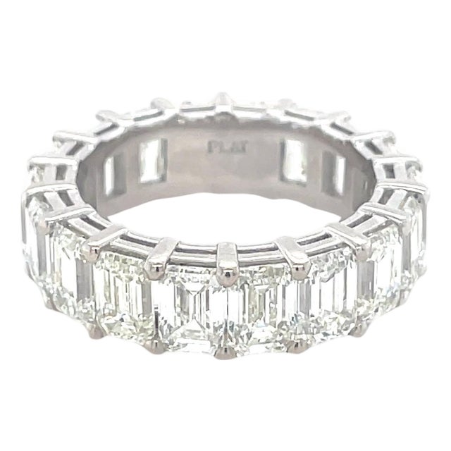 9.33 Carats Diamond Eternity Band, Platinum, Size 6.5 For Sale