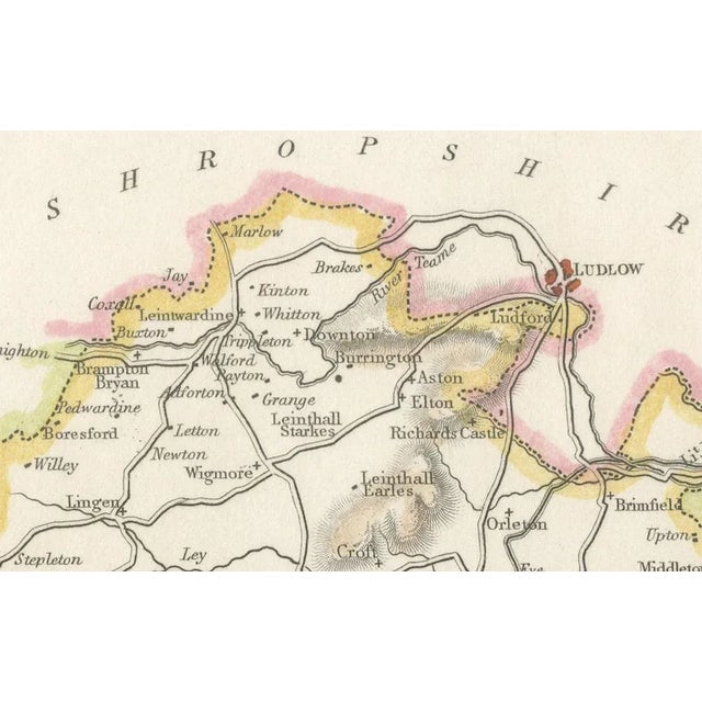 Title: Old Map of Herefordshire by Samuel Lewis 1844 – Hereford Leominster Ross-on-Wye Kington Bromyard : This 1844 map of...