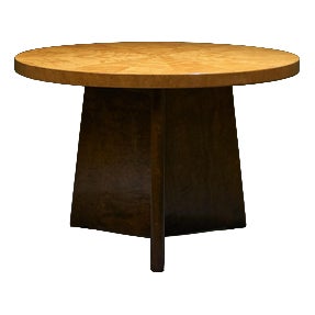 Circular Side Table in Natural and Stained Birch for A.B. Svenska Möbelfabrikerna Bodafors, 1930s For Sale