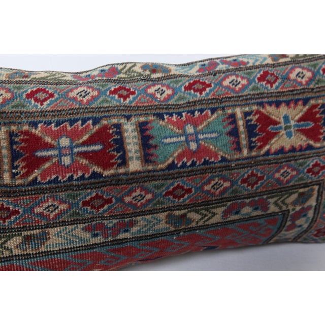 Red Handmade Multicolor Tones Lumbar Pillow Case -12'' X 20'' For Sale - Image 8 of 10