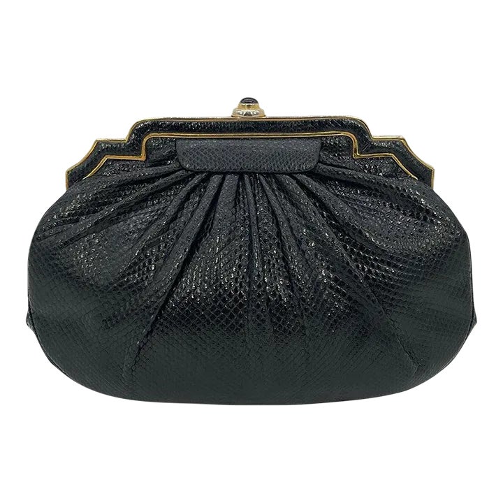 Judith Leiber Karung ( Lizard) Crossbody/Clutch with Native American embellishment main image 0