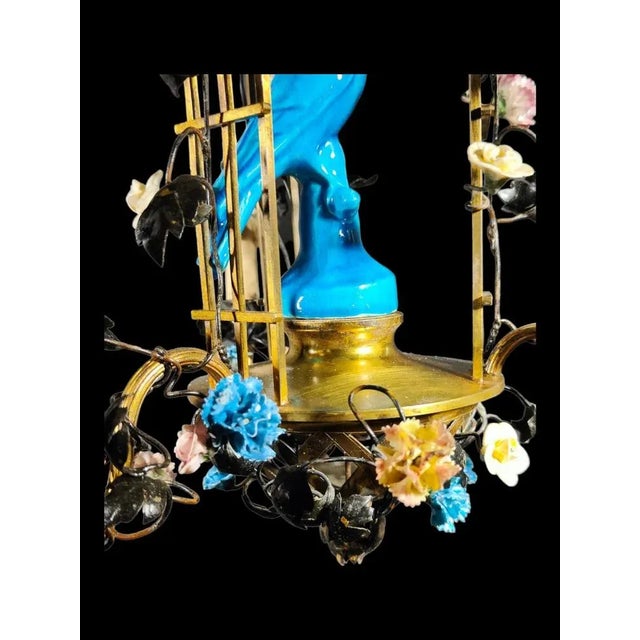 19th Century Ceiling Lamp in the Shape of Cage, 1900s For Sale - Image 12 of 13