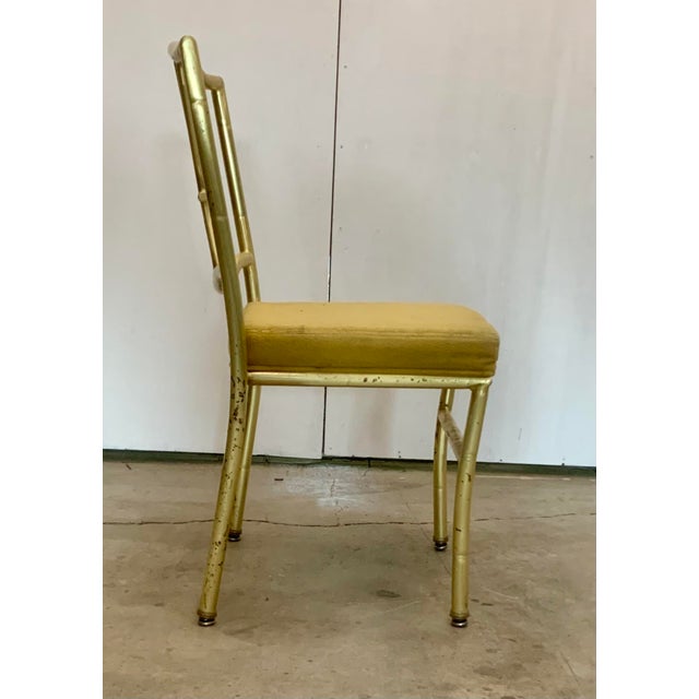 Shelby Williams A Pair of Late 20th Century Faux Bamboo Gold Banquet Dining Chairs by Shelby Williams For Sale - Image 4 of 17
