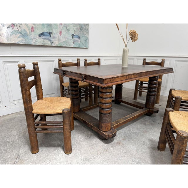 Art Deco Table in Oak by Dudouyt, 1930 For Sale - Image 3 of 13