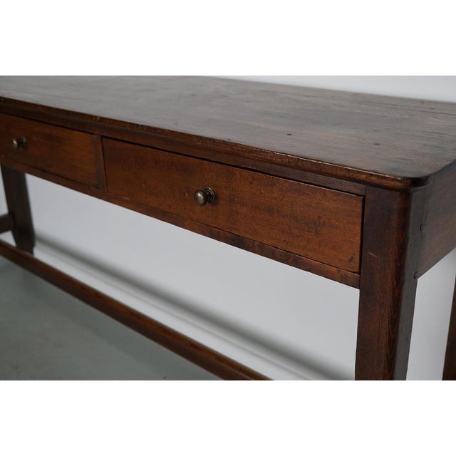 Rustic Early 20th Century Rustic Farmhouse French Elm Side Table For Sale - Image 3 of 18