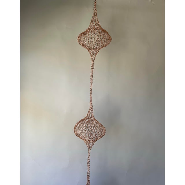 Handmade Copper Wire Sculpture Inspired by the Hand Woven Technique of Ruth Asawa #18 For Sale - Image 4 of 4