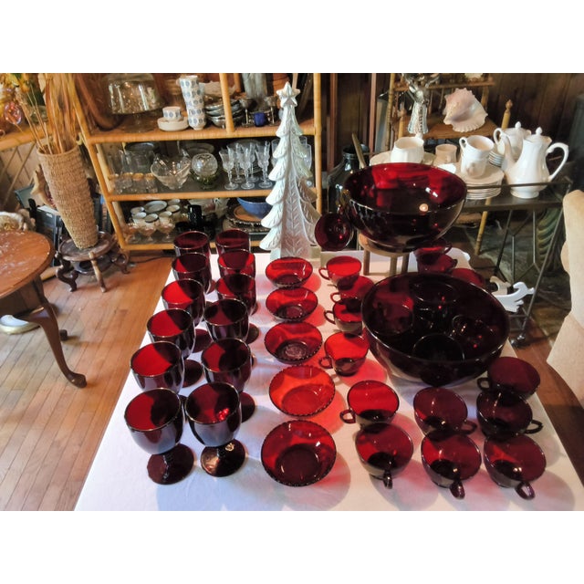 Vintage Mid-Century Modern Royal Ruby Red Goblets - Set of 12 For Sale - Image 10 of 10