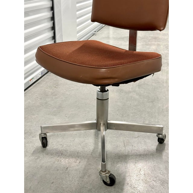1970s Vintage Mcm Adjustable Chrome Rolling Swivel Office Chair Chairish