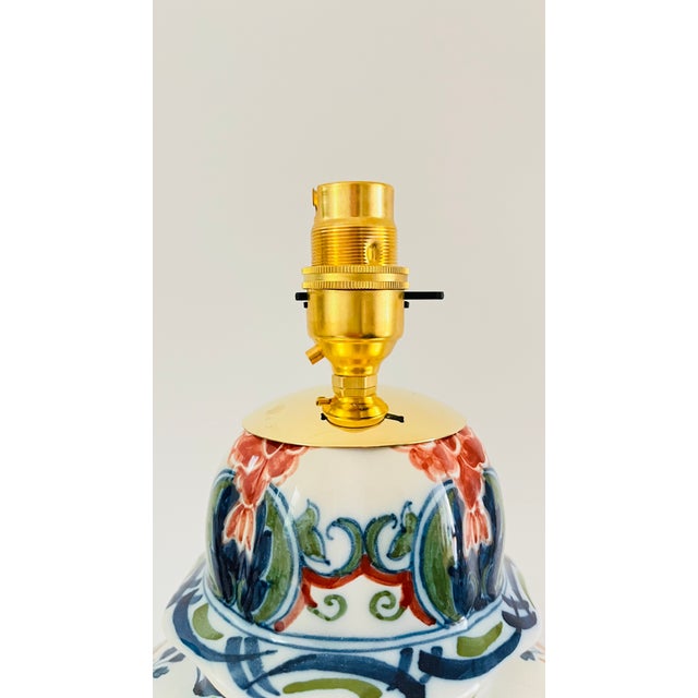 Antique Table Lamp from Royal Tichelaar Makkum, 1930 For Sale - Image 3 of 6