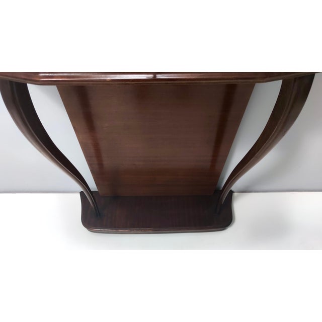 Vintage Beech and Walnut Root Console Table with Orange Glass Top, 1950s For Sale - Image 14 of 15
