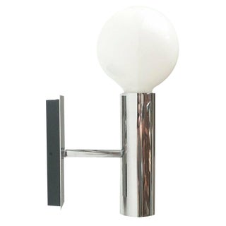 Mid-Century Space Age Minimalist German Chrome Wall Lamp from Hustadt Leuchten, 1960s For Sale