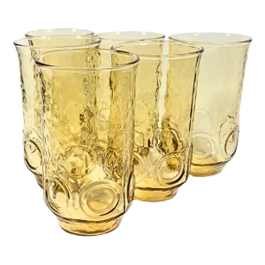 Textured Golden Tumblers- Set of 6