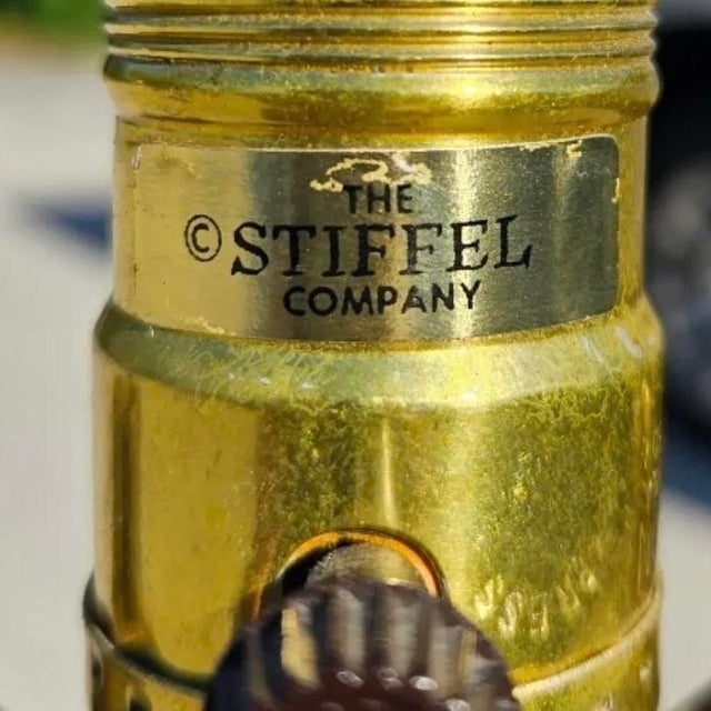 Vintage Stiffel Mid-Century Modern Glazed Ceramic Lamp For Sale - Image 10 of 13
