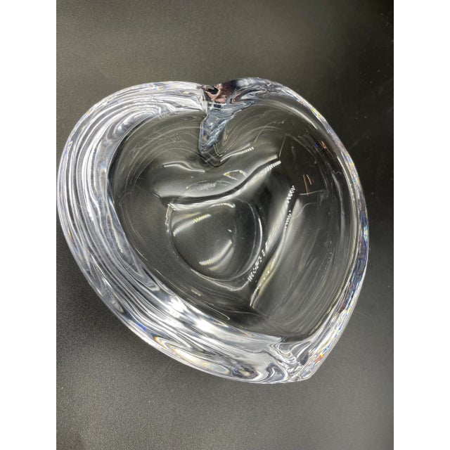1980s 1980s Orrefors Sweden Substantial Signed Heart Trinket Dish For Sale - Image 5 of 11