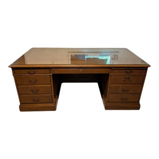 1950s Jofco Brand Walnut Executive Office Desk For Sale