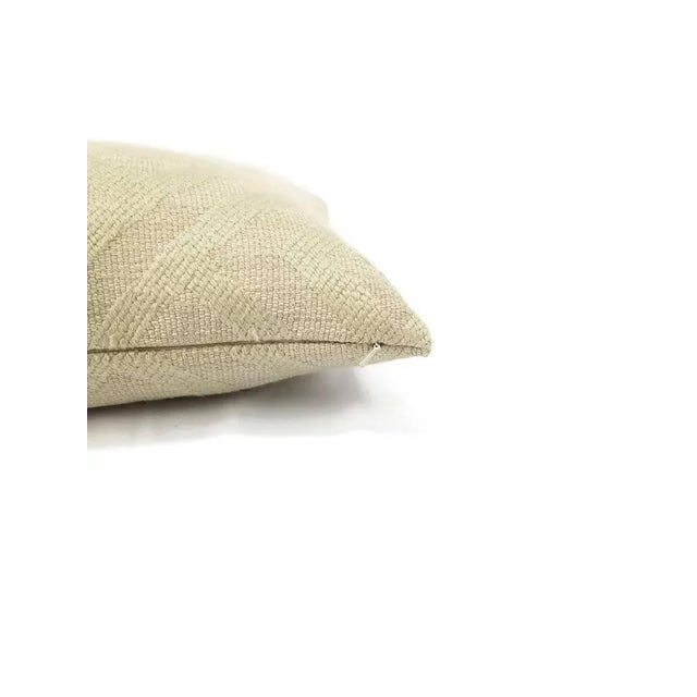 From F. Schumacher is L'Orient Fret in the color Ecru pillow cover. The fabric is made from 57% Linen 17% Bamboo and 15%...