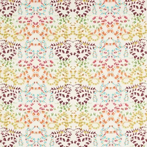 Harlequin Serpenti Bleached Fabric in Coral/Paprika/Positano/Azul