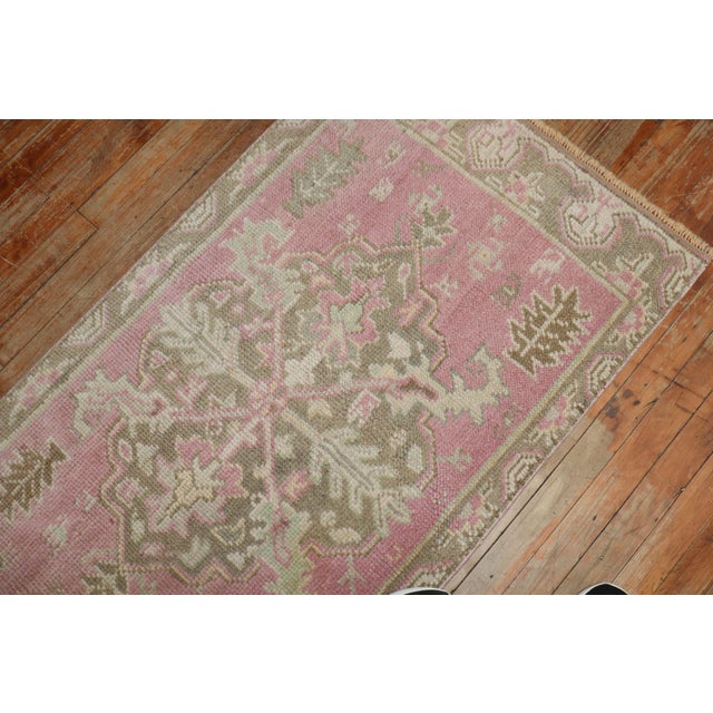 Turkish Pink Antique Oushak Runner - 2'6" x 10'7" For Sale - Image 3 of 7