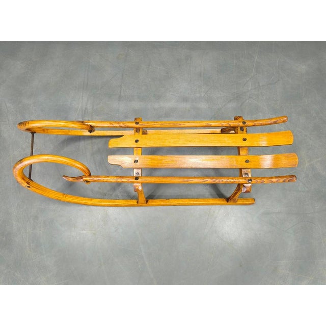 Wood Oak Sled, Former Czechoslovakia, 1930s For Sale - Image 7 of 15
