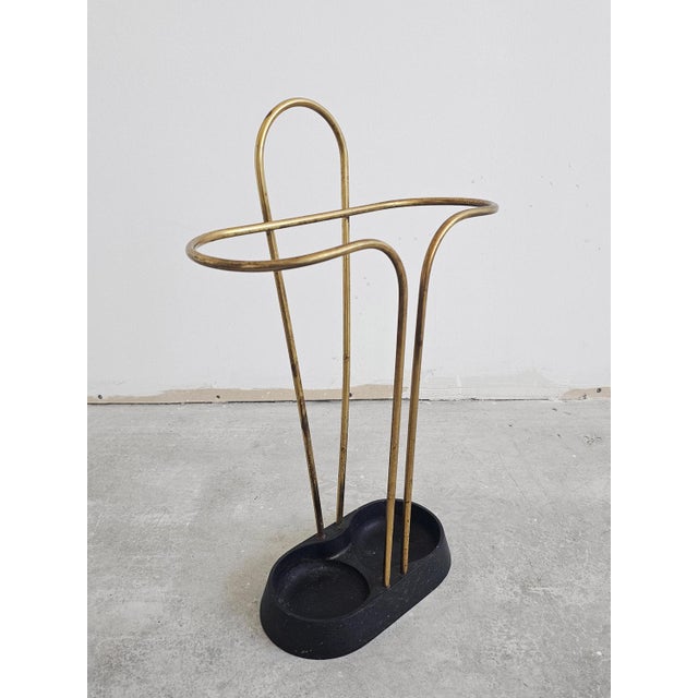 Mid-Century Modern Deaifned Umbrella Stand attributed to Carl Aubock, Austria, 1950s For Sale - Image 3 of 10