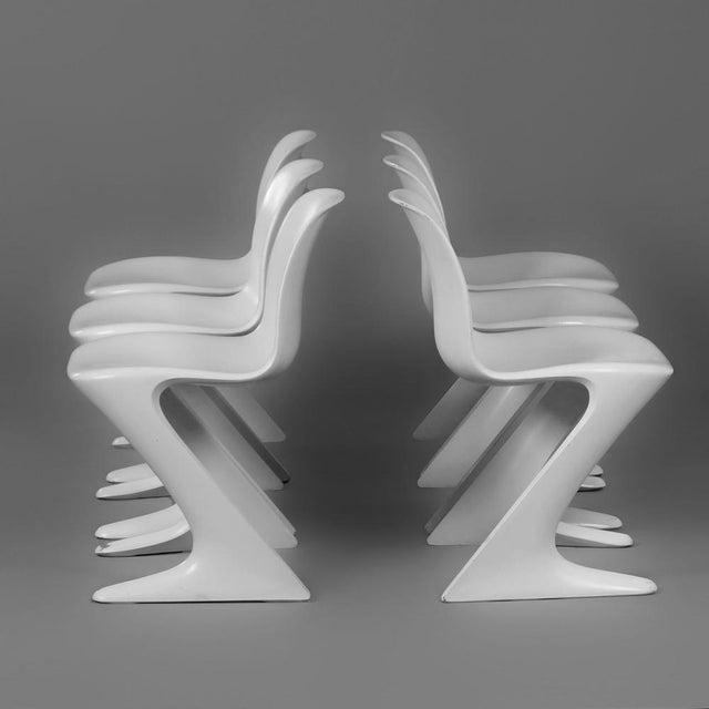 White Kangaroo Chairs by Ernst Moeckl for Horn, 1960s, Set of 6 For Sale - Image 4 of 11