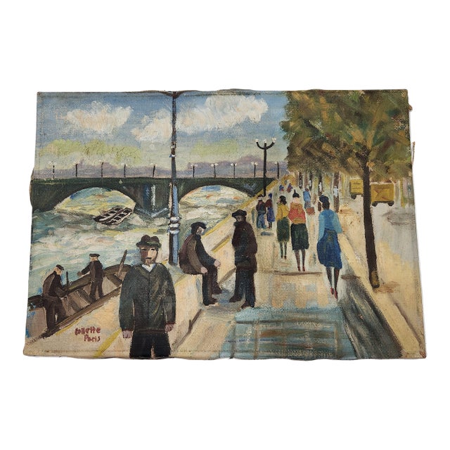 Canvas Painting of Paris by Tollette For Sale