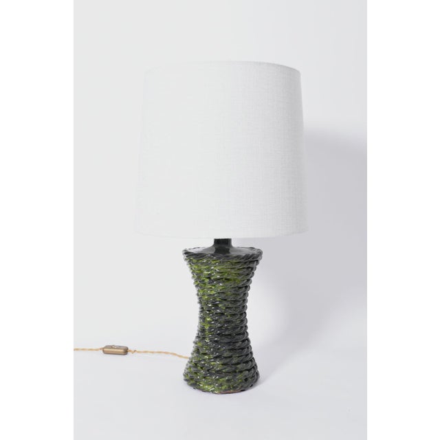 Kasaï Green Rope Ceramic Lamp by Barracuda Interiors For Sale - Image 5 of 5