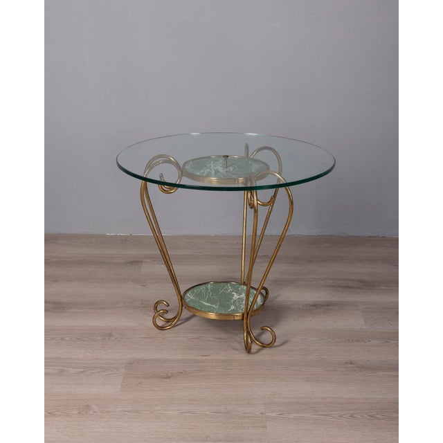 Vintage Italian Gilded Brass and Glass Coffee Table, 1950s For Sale - Image 12 of 12