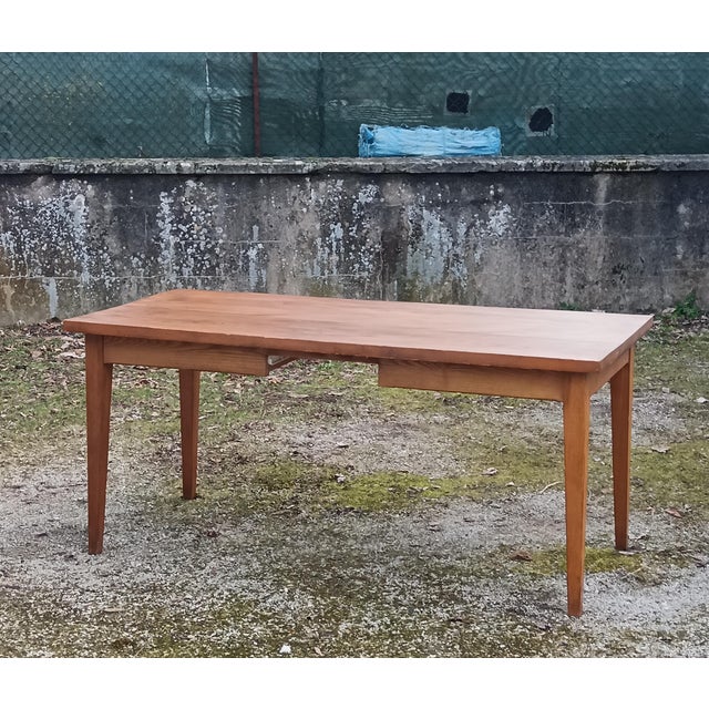 Brown Vintage French Table, 1970 For Sale - Image 8 of 9
