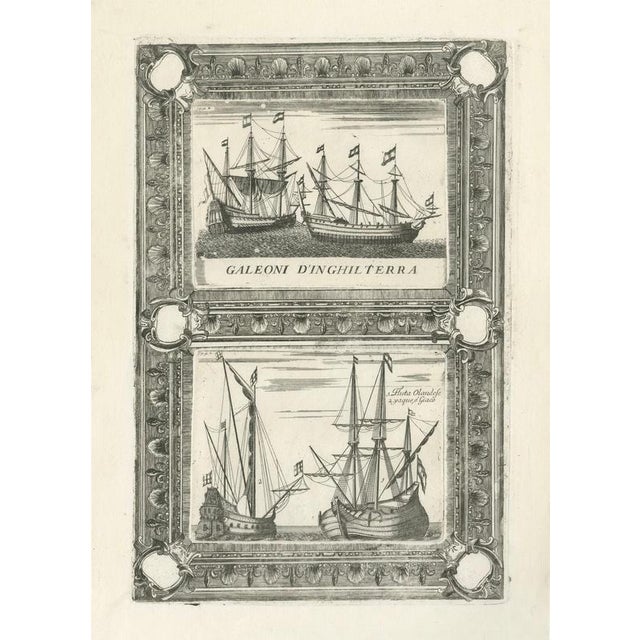 Dutch Inland Sailing Boats, Amsterdam–Haarlem & Delft–Rotterdam, Coronelli 1690 : This copper-engraved plate depicts two...