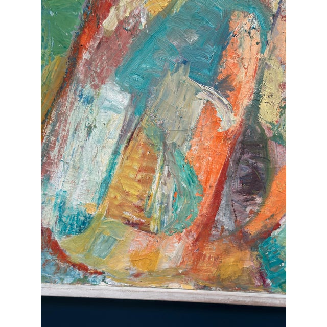 Abstract Composition, 1950s, Oil on Canvas, Framed For Sale - Image 9 of 18