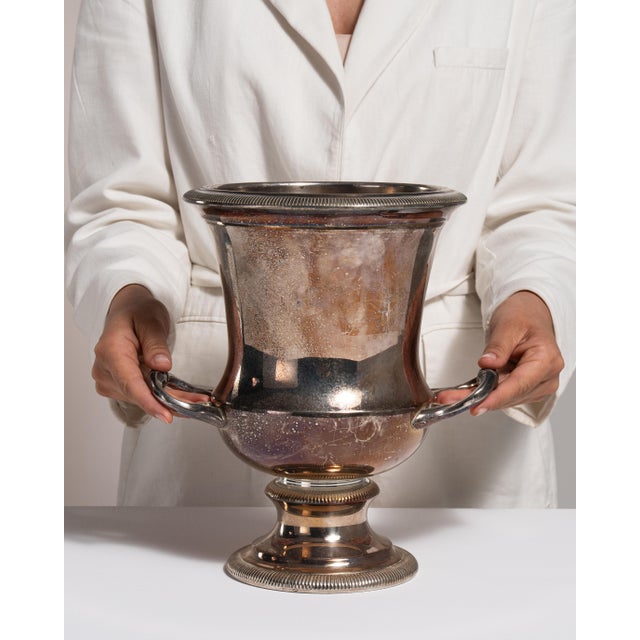 Mid 20th Century Spain Neoclassical Silver Ice Bucket For Sale - Image 11 of 15
