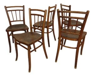 Vintage Bistro Chairs from Thonet, 1920s, Set of 5