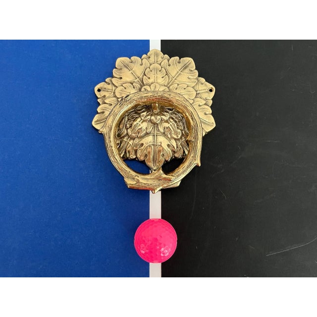 Mid Century Brass Faux Bois Wreath Door Knocker For Sale - Image 11 of 18