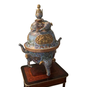 19th Century Chinese Enameled Tripod Censor