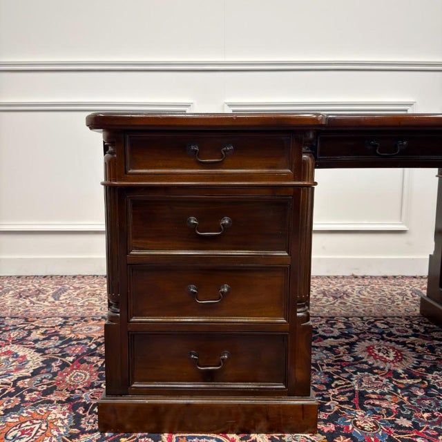 Black English Desk and Desk Chairs, Set of 3 For Sale - Image 8 of 18