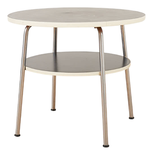 Coffee Table Model 503 with Matte Tubular Steel, Wood with Black Linoleum and Plastic Edging from Gispen, 1954