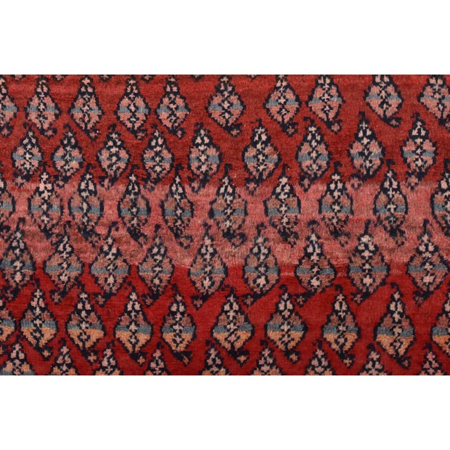 Mir Runner 3’6” X 9’3” Red Wool Vintage Tribal Hand-Knotted Oriental Rug For Sale - Image 10 of 14