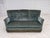1960s, 3-seater Danish sofa. Green furniture velour, oak wood legs, brass springs in the seat. Original good condition: no...